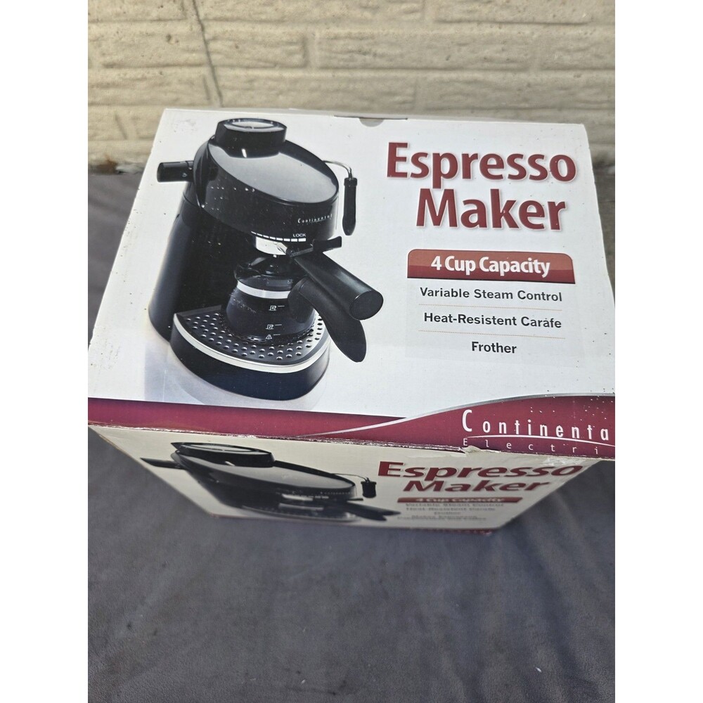 Continental 4 Cup Espresso Cappuccino With Milk Frother